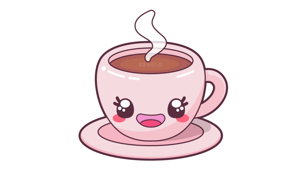 Cómo dibujar una Taza de Café Kawaii