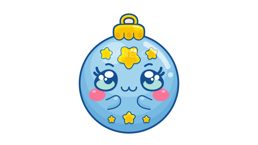 Dibujo de Esfera Navideña Kawaii para dibujar paso a paso