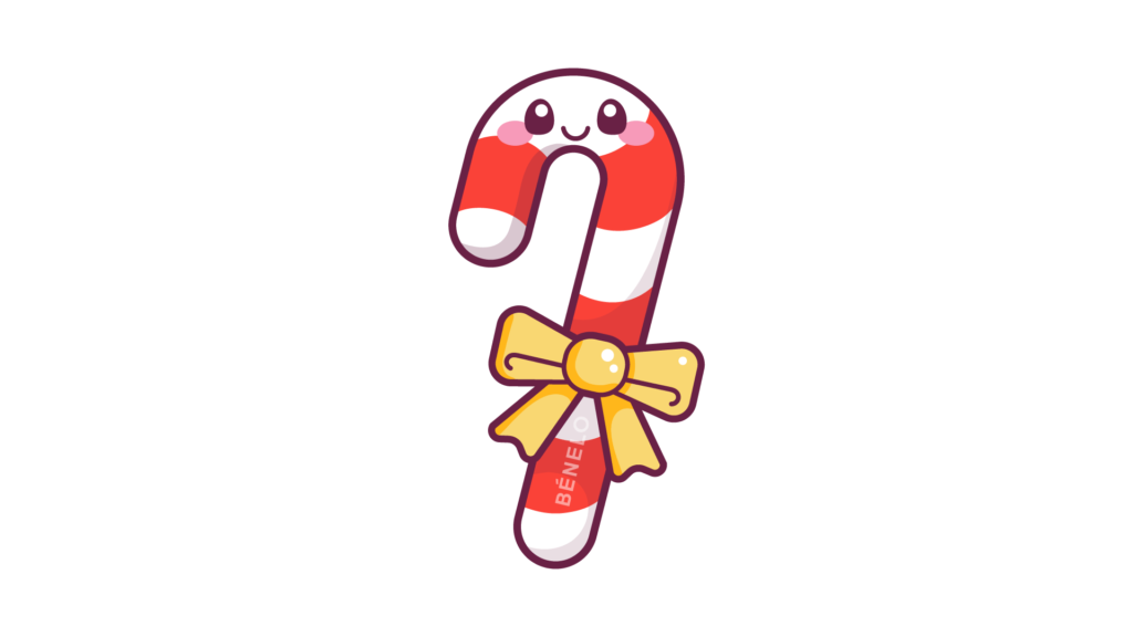Cómo dibujar un bastón de caramelo navideño
