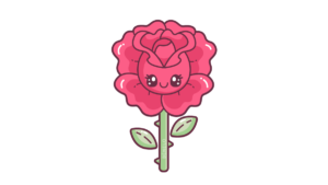 Cómo dibujar una Rosa Kawaii fácil y bonita