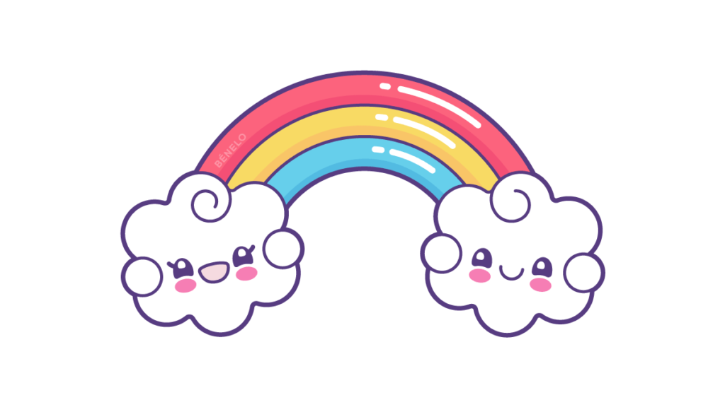 Cómo dibujar un Arcoíris fácil para niños 1 Cómo Dibujar Arcoíris Fácil Kawaii
