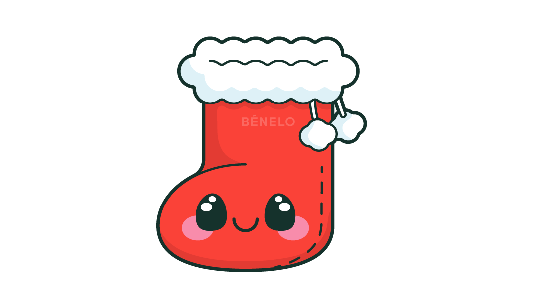 Cómo dibujar Calcetín de Navidad Kawaii