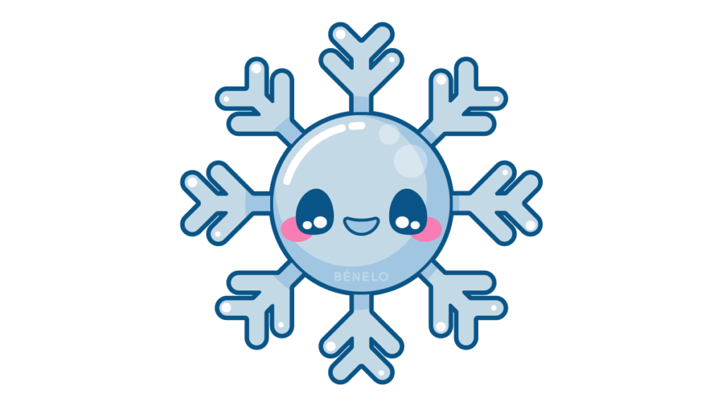Cómo dibujar un Copo de Nieve para niños 1 dibujar copo nieve ninos kawaii