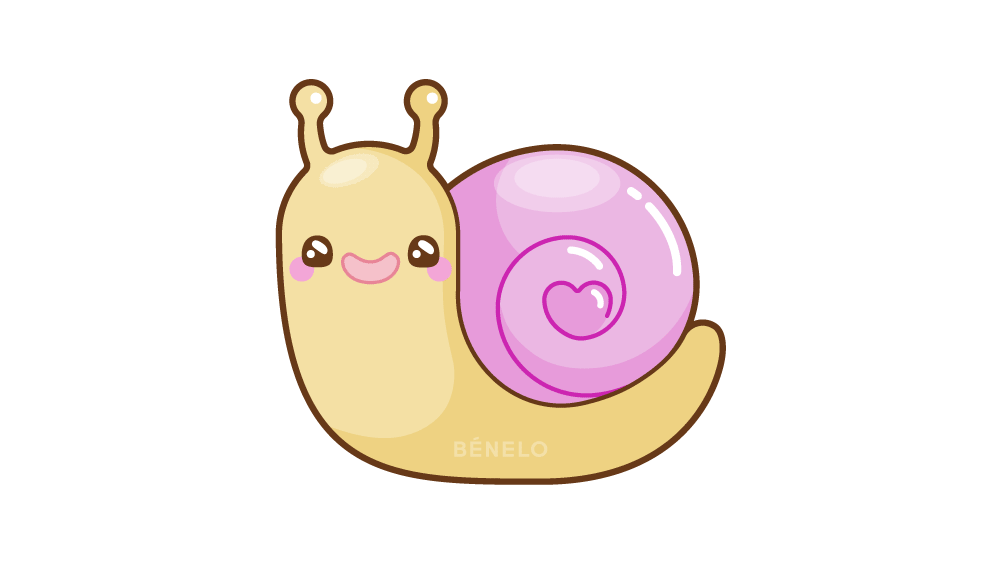Dibujo de Caracol Kawaii 1 Dibujo de Caracol Kawaii