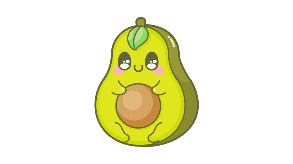 Dibujo Aguacate Kawaii