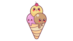 Dibujo de Helado kawaii