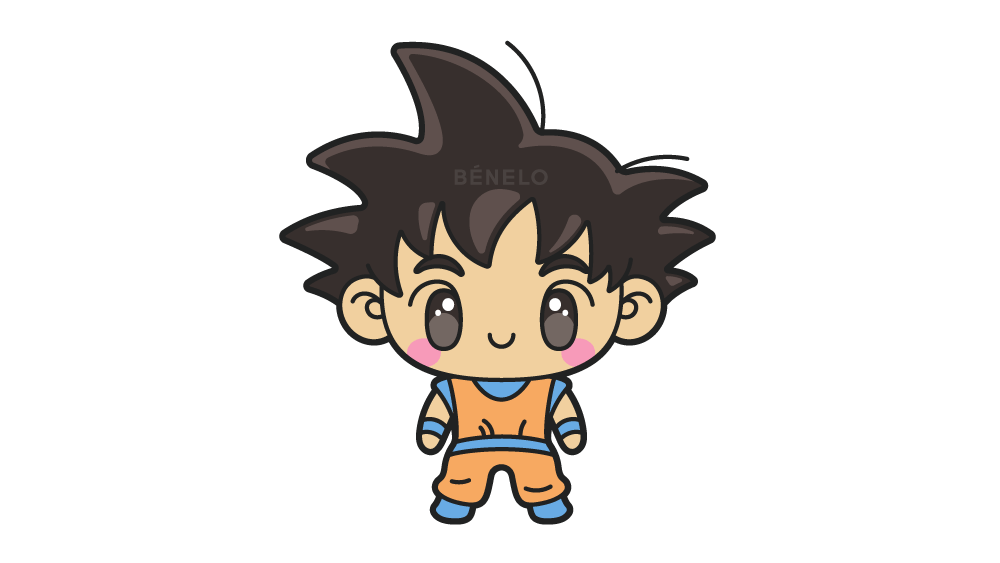 Dibujo de Goku fácil y rápido para niños 1 Dibujo de Goku fácil