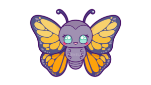 Dibujo de Mariposa Fácil con estilo Kawaii