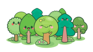 Dibujo de un Bosque fácil para niños