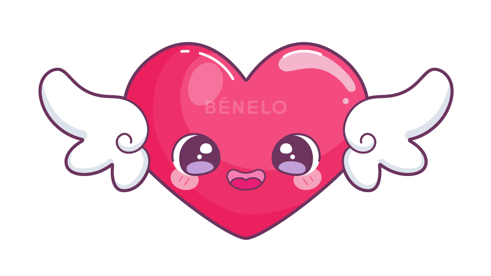 corazon con alas kawaii