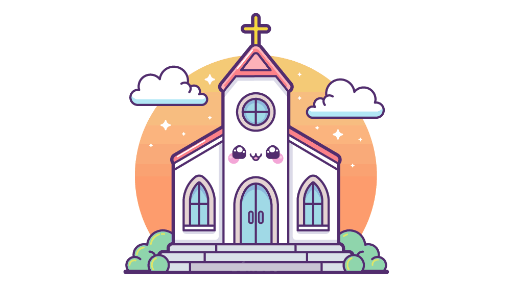 Cómo dibujar una Iglesia fácil para niños 1 Dibujar una Iglesia Kawaii fácil para niños