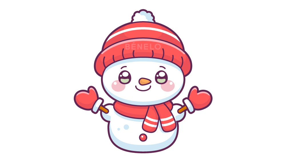 como dibujar un muneco de nieve kawaii