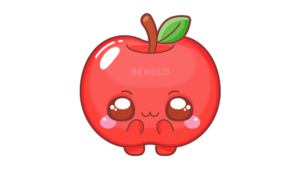 Dibujo de Manzana kawaii
