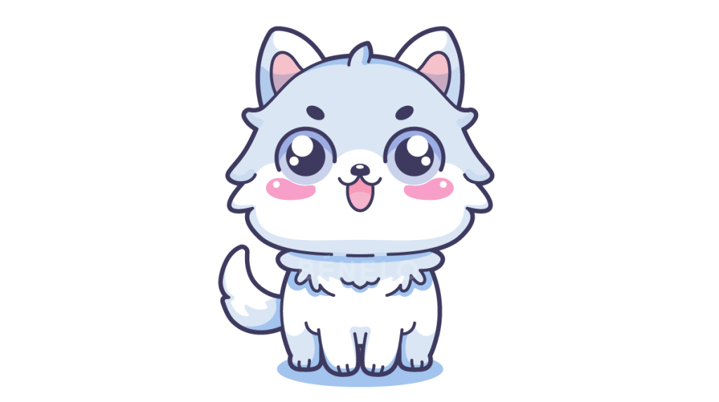 Cómo dibujar un Lobo Kawaii fácil 1 Cómo dibujar un lobo kawaii fácil paso a paso