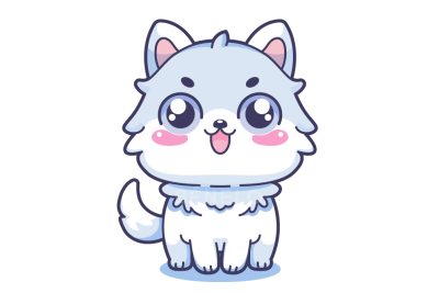Cómo dibujar un lobo kawaii fácil paso a paso