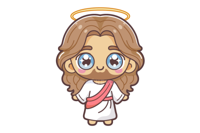 dibujo de jesus facil al estilo Kawaii