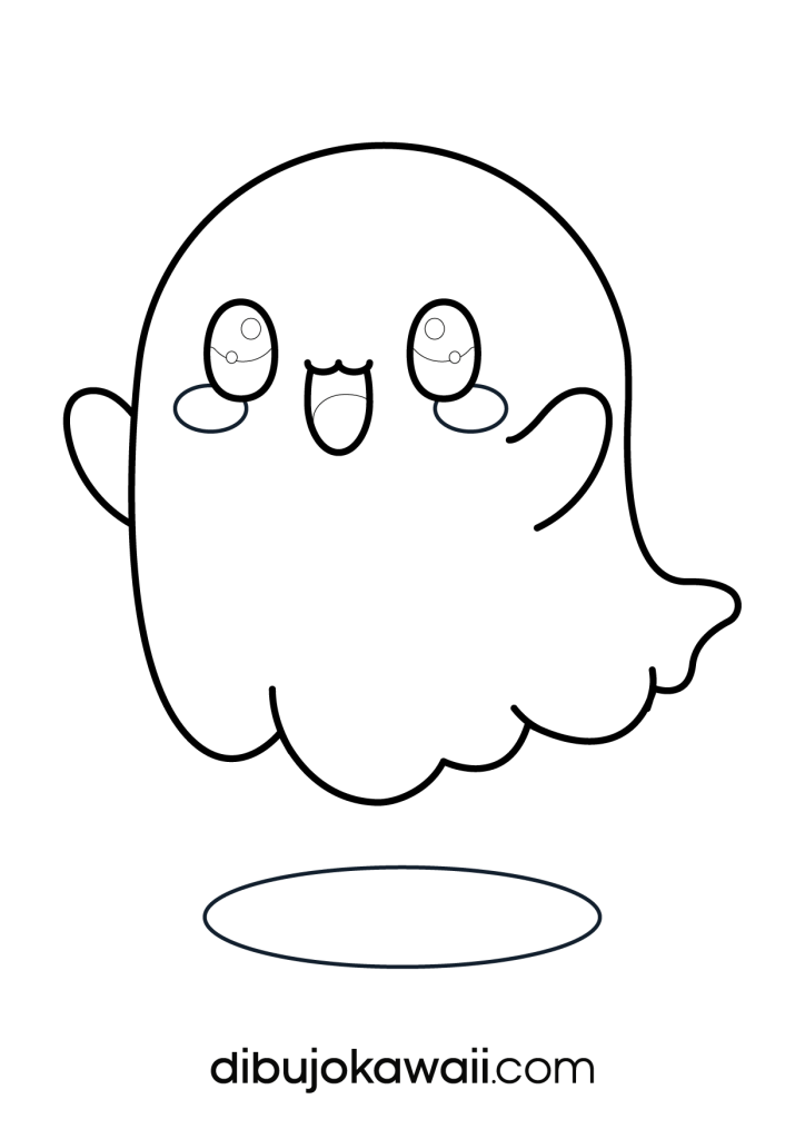 Dibujos de Halloween Kawaii para Colorear Fantasma