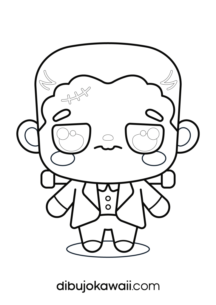 Dibujos de Halloween Kawaii para Colorear Frankestein