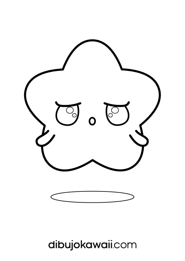 estrellas kawaii png para colorear