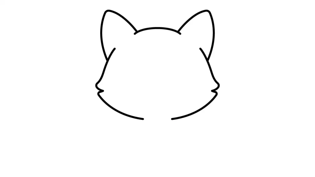 Tutorial de dibujo kawaii — zorro kawaii paso 1: Una cabecita ovalada y sus grandes orejas