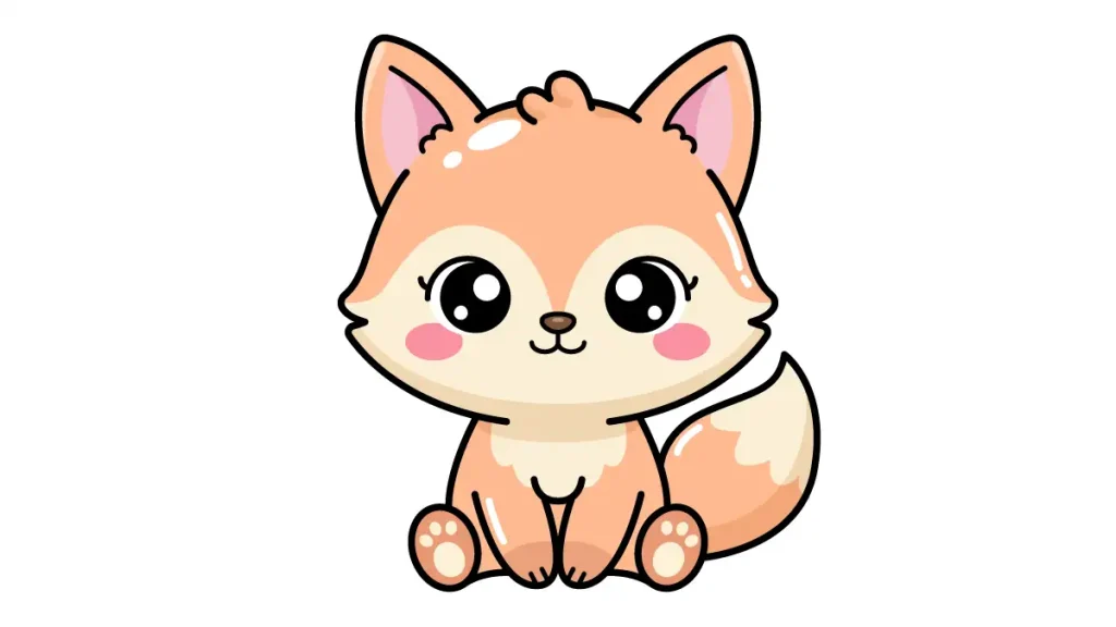Tutorial de dibujo kawaii — zorro kawaii paso 6: El toque mágico y a colorear!