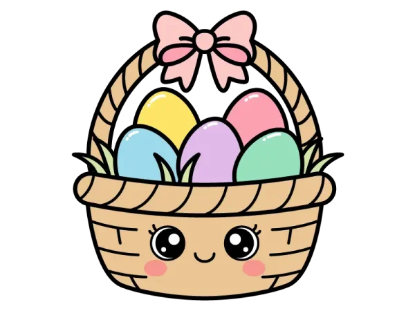 Cómo dibujar Pascua kawaii paso a paso