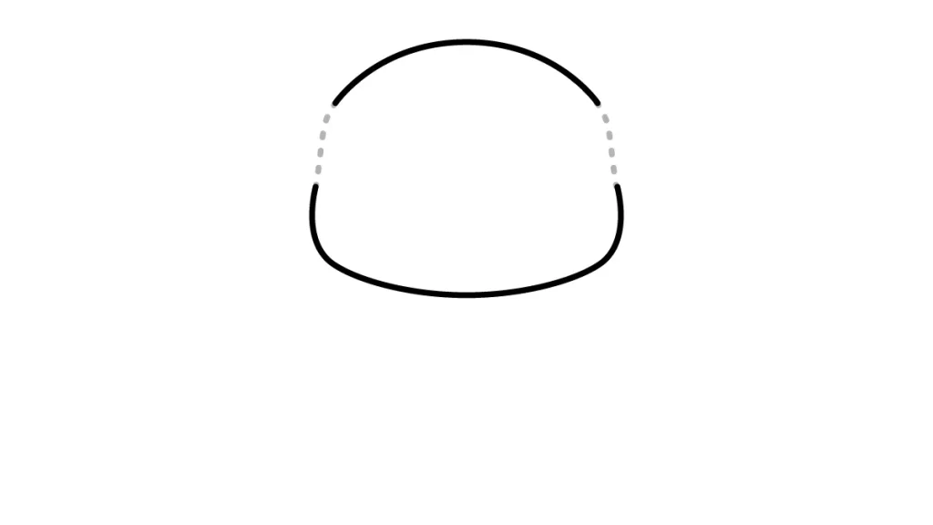 Tutorial de dibujo kawaii — grogu kawaii paso 1: Dibujamos la forma de la cabeza