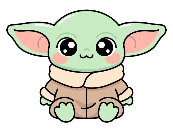 Cómo dibujar a Baby Yoda Kawaii