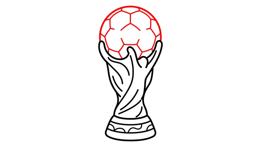 Tutorial de dibujo kawaii — copa mundo kawaii paso 4: El balón del campeonato