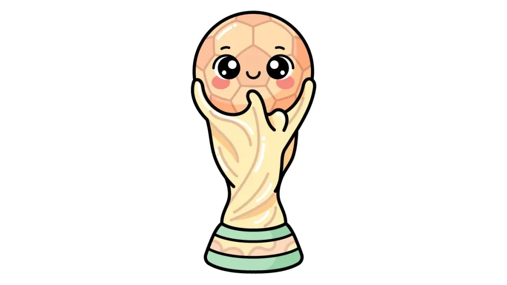 Tutorial de dibujo kawaii — copa mundo kawaii paso 6: ¡El toque mágico y a colorear!