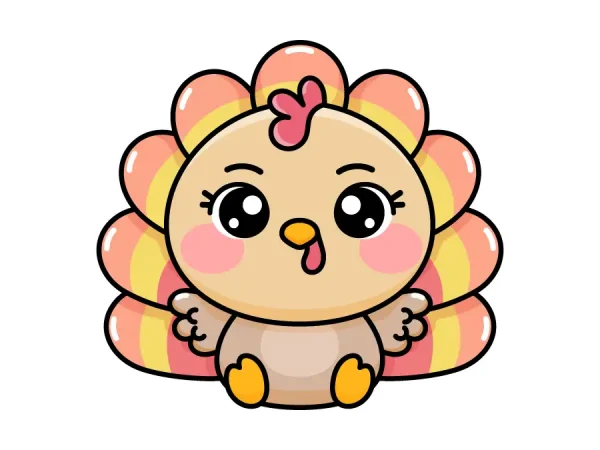 Cómo dibujar un Pavo Kawaii fácil