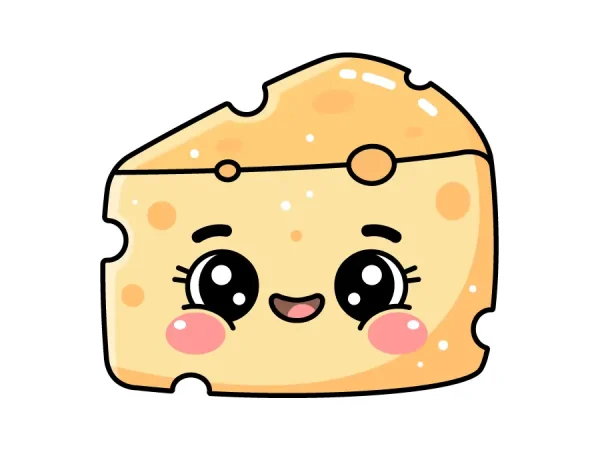 Cómo dibujar un Queso Kawaii fácil Kawaii