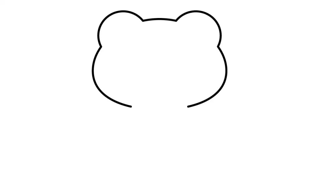 Tutorial de dibujo kawaii — rana kawaii paso 1: Una cabecita ovalada