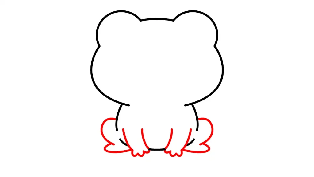 Tutorial de dibujo kawaii — rana kawaii paso 3: Las patitas saltarinas