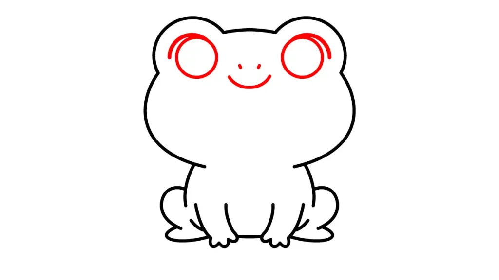 Tutorial de dibujo kawaii — rana kawaii paso 4: Un rostro lleno de ternura