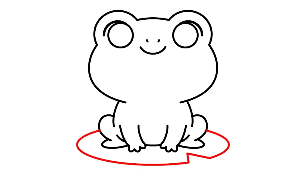 Tutorial de dibujo kawaii — rana kawaii paso 5: Su preciosa hoja de flor de loto