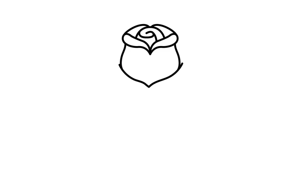 Tutorial de dibujo kawaii — rosa kawaii paso 1: Dibujamos el capullo central de la rosa
