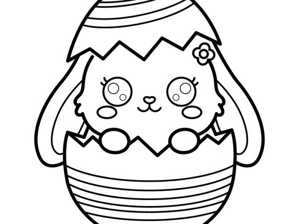 Dibujo de conejo de pascua para colorear