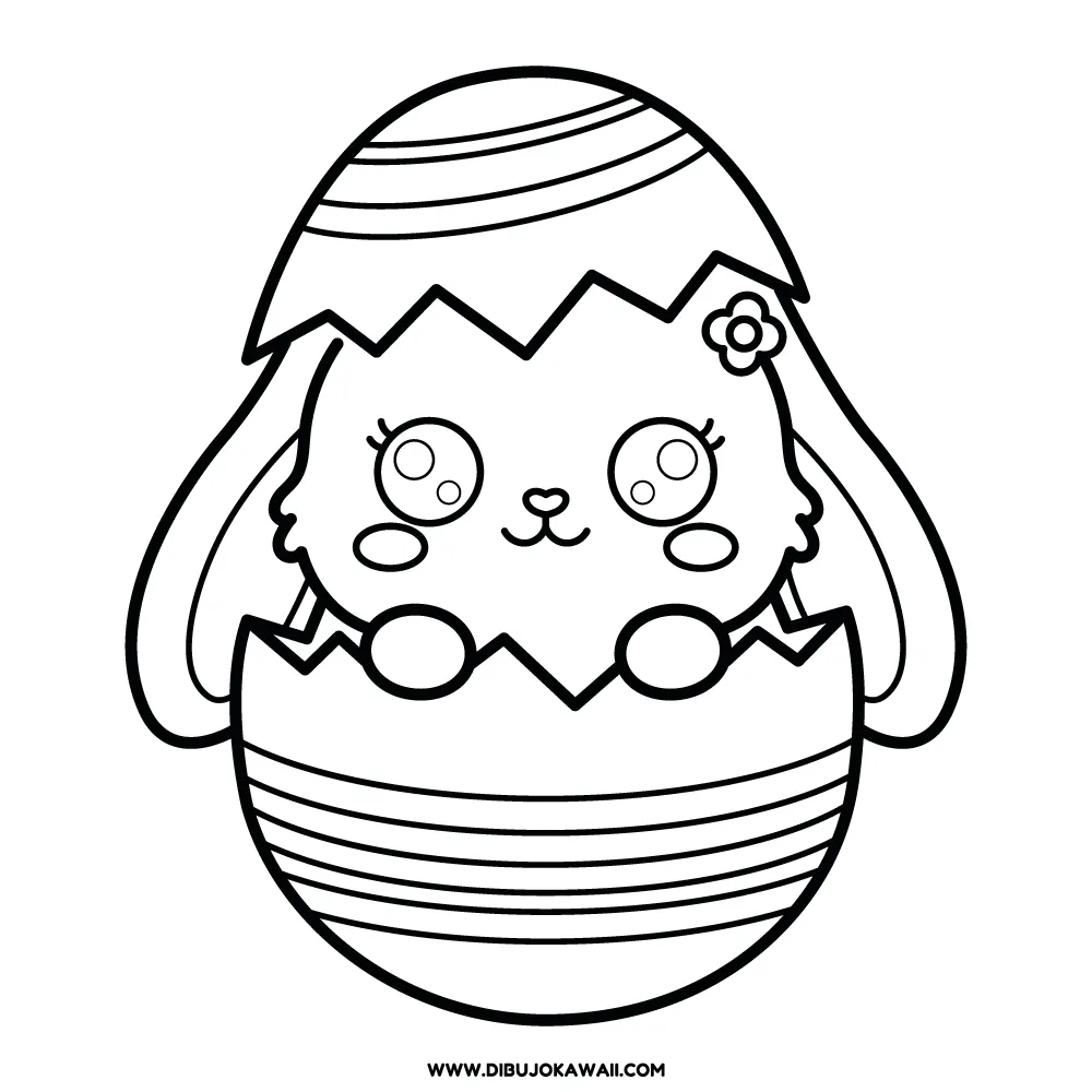 Dibujo de Conejo de pascua para colorear 1 Dibujo de conejo de pascua para colorear