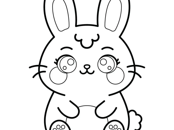 Dibujo de Conejo kawaii para colorear