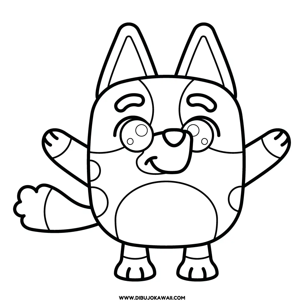 Dibujo Kawaii de Bluey para colorear e imprimir