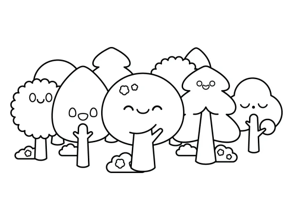 Bosque para colorear fácil