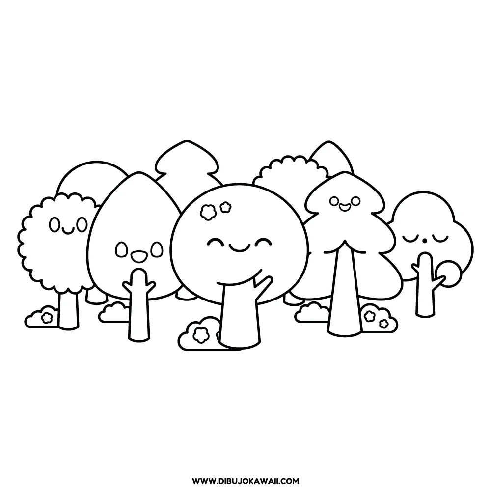 Bosque para colorear fácil