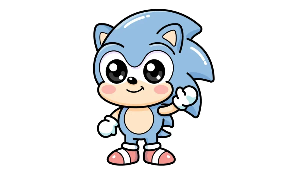 Tutorial de dibujo kawaii — sonic kawaii paso 6: ¡El toque mágico y a colorear!