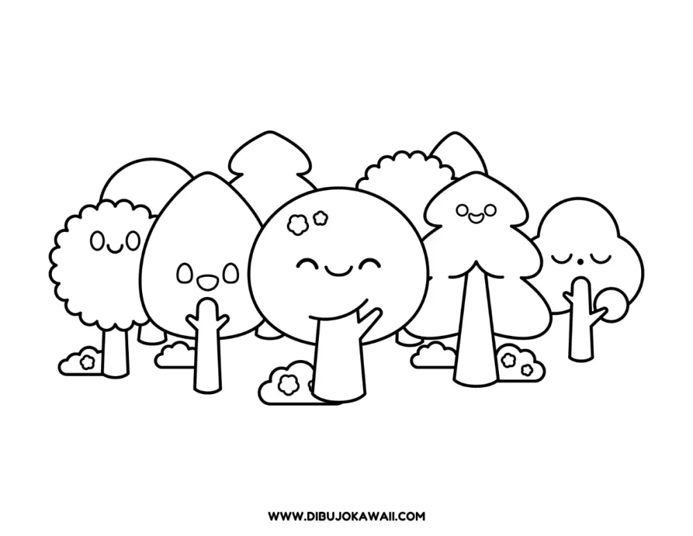Bosque para colorear fácil