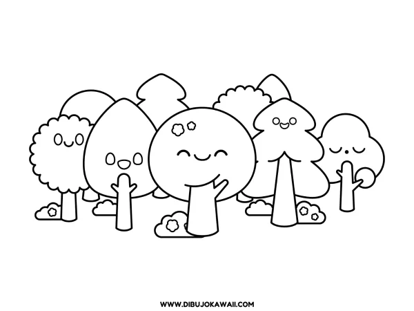 Bosque para colorear fácil