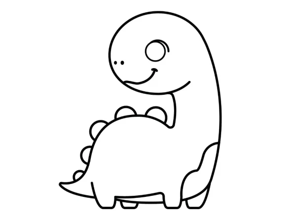 Dibujo de Dinosaurio Kawaii para colorear