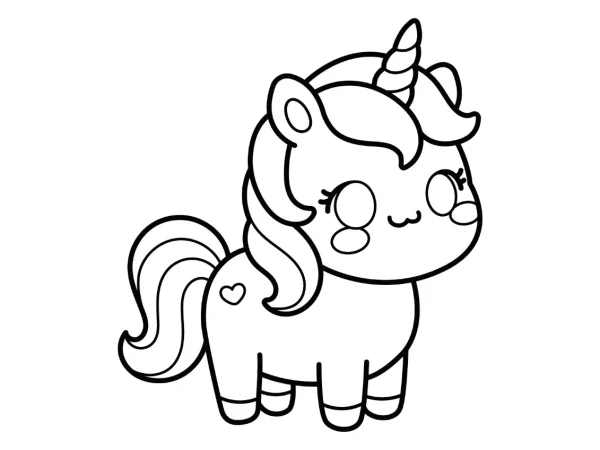 Dibujo kawaii unicornio para colorear