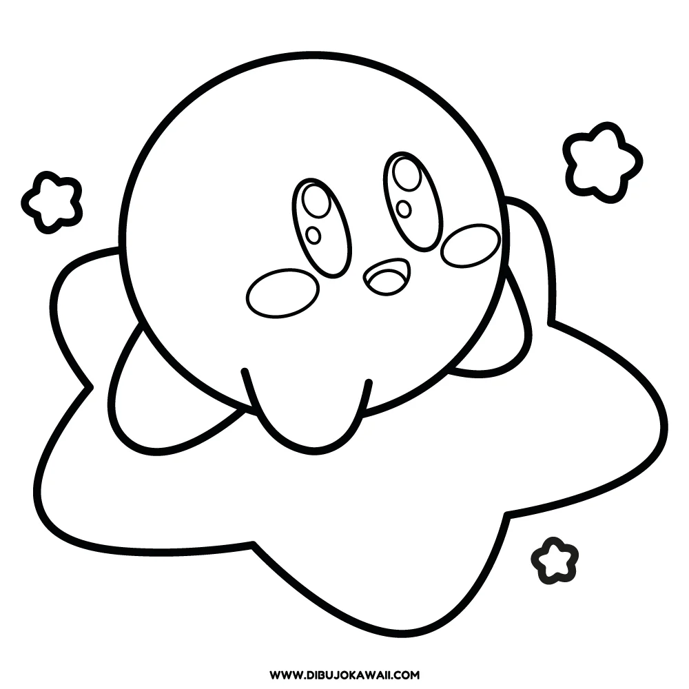 kirby kawaii para colorear