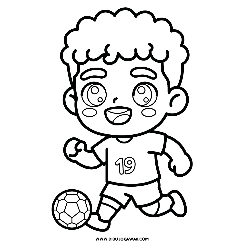 Dibujo kawaii de Lamine Yamal para Colorear 1 Dibujo Lamine Yamal para colorear
